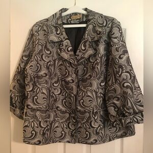 Notations Black and Gray Paisley Jacket